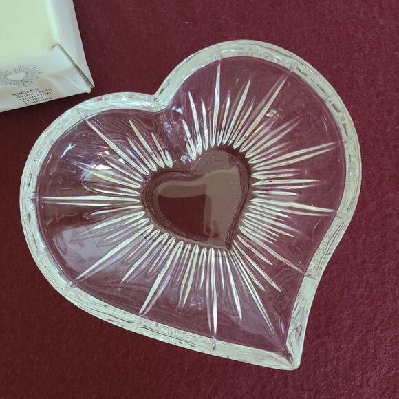 Mikasa Icicles Heart Dish Glass Lead Crystal Item SN047/512 Germany IOB - Picture 4 of 13